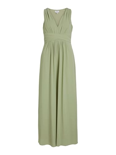 Vila Vikarin Maxikleid für Damen, V-Ausschnitt, Bm/Dc, Swamp,40 von Vila