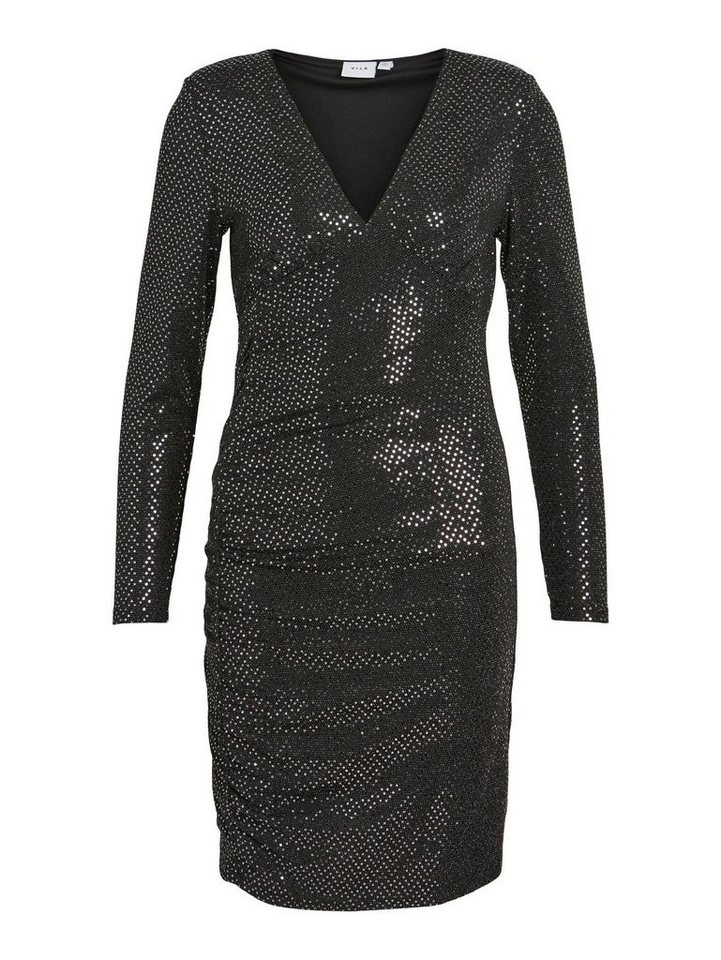 Vila Abendkleid Mini Glitzer Langarm Pailletten Dress VIOLENE (mini) VIOLENE V-NECK L/S SHORT DRESS von Vila