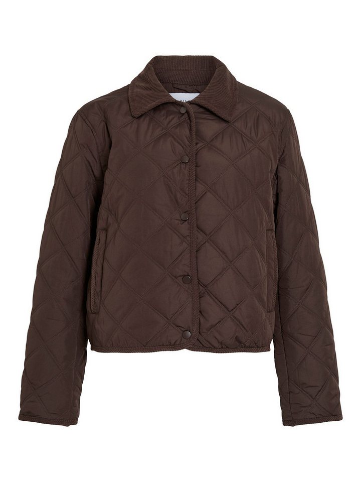 Vila Blouson Stepp-Design mit Druckknöpfen - Modisches Must-have (1-St) VIQUILA L/S CORDUROY QUILT SHORT JACKET von Vila