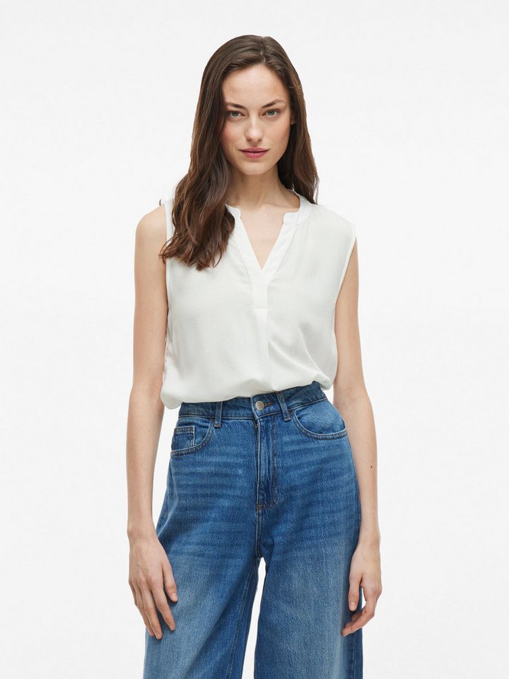 Vila Blusenshirt Ärmellose mit V-Ausschnitt und Kragen VIROSA V-NECK S/L TOP - NOOS von Vila