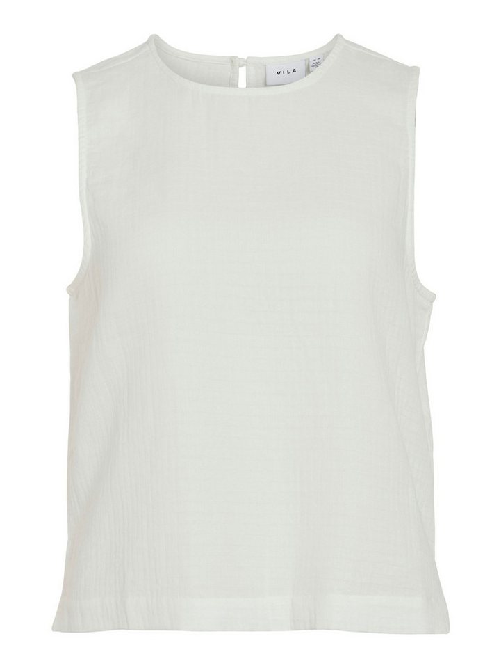 Vila Blusenshirt Ärmelloses Design mit strukturierter Oberfläche VILANIA O-NECK S/L SHORT TOP von Vila