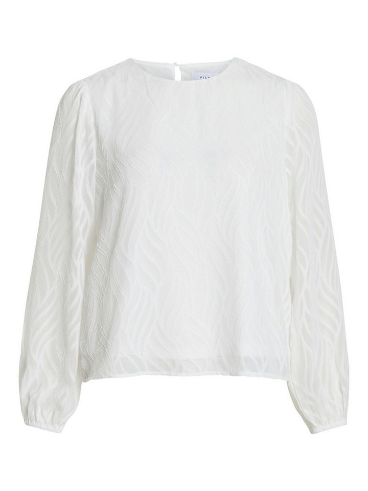 Vila Blusenshirt Chices Oberteil mit Textur und transparenten Ärmeln Transparent Blouse von Vila