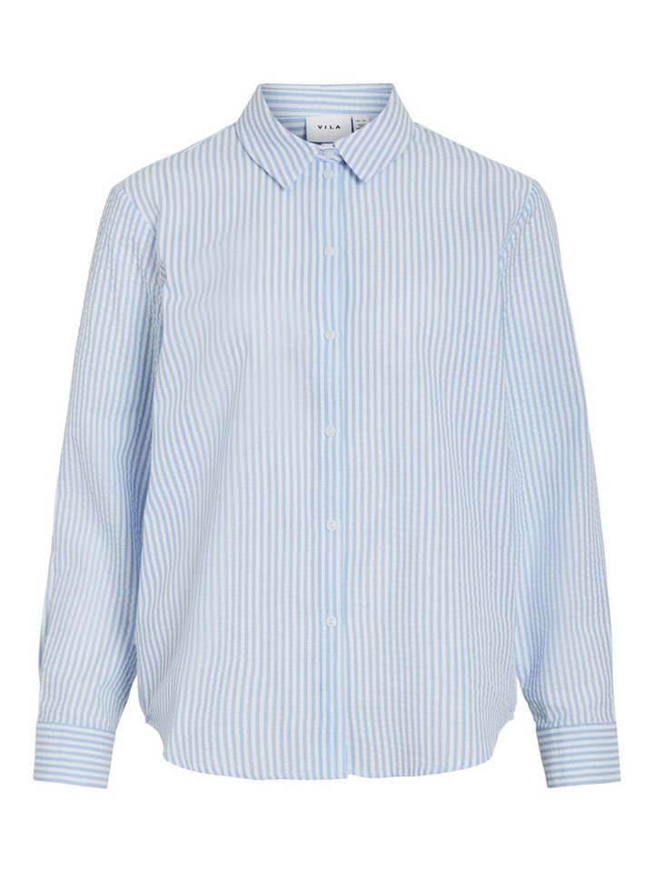 Vila Blusenshirt Gestreiftes Modell mit Kragen und langen Ärmeln VICORALINA STRIPE L/S SHIRT/LN von Vila
