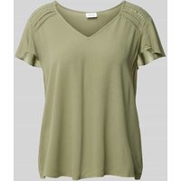 Vila Blusenshirt aus Viskose Modell 'MESA' in Khaki, Größe 40 von Vila