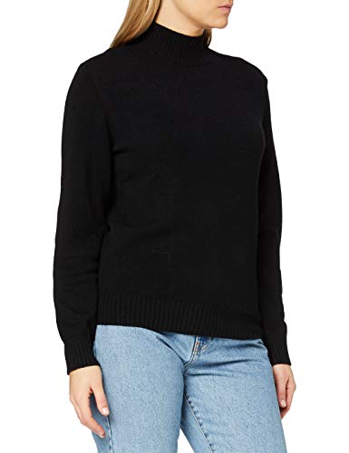 VILA CLOTHES Damen Regular Fit Rollkragenpullover VIRIL L/S TURTLENECK KNIT TOP - NOOS 14047154, Einfarbig, Gr. 34 (XS), Schwarz (Black) von Vila