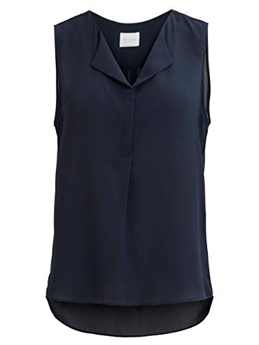 Vila Clothes Damen VILUCY S/L TOP - NOOS Top,per Pack Blau (Total Eclipse Total Eclipse),36 (Herstellergröße:S) von Vila
