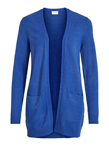 Vila Damen Viril L/S Open Knit Cardigan-noos Strickjacke,Mazarine Blue,S von Vila