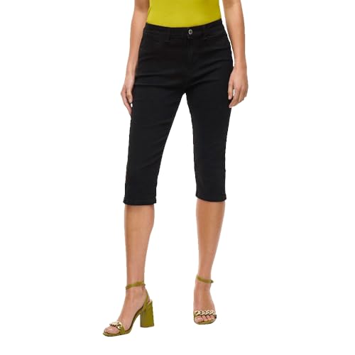 Vila Damen Capri Jeans Shorts VIJeggy Caprihose Knielang 14108049 Black Denim M von Vila
