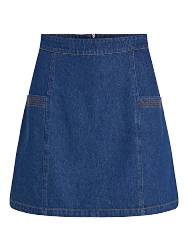 Vila Damen Jeansrock VISTILA LEVI Stitching HW Denim Skirt, 36 von Vila