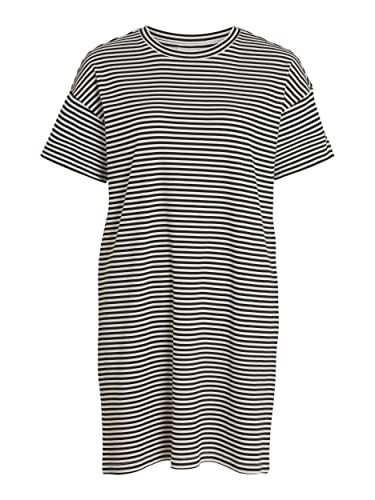 Vila Damen Kleid VIJADA Crew Neck S/S Dress/R (as3, Alpha, l, Regular, Regular, Black) von Vila