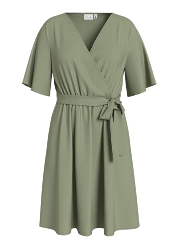 Vila Damen Kleid VIJOSA 2/4 WRAP Dress (DE/NL/SE/PL, Numerisch, 36, Regular, Regular, Oil Green) von Vila