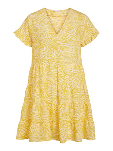 Vila Damen Kleid VILIMIA Eva S/S Short Dress (as3, Numeric, Numeric_40, Regular, Regular, solar Power) von Vila