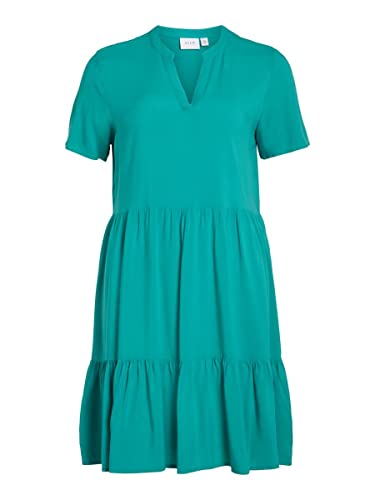 Vila Damen Kleid VIPAYA V-Neck S/S Dress - NOOS (as3, Numeric, Numeric_38, Regular, Regular, Alhambra) von Vila