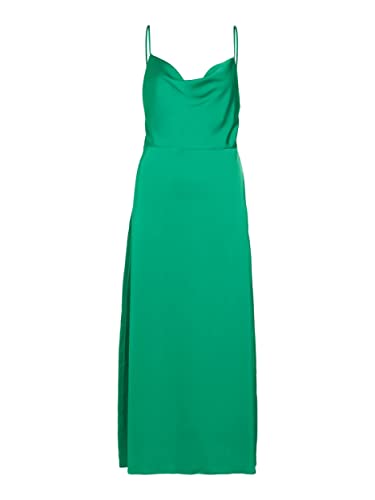 Vila Damen Kleid VIRAVENNA S/L DEEP Back Ankle Dress/DC (as3, Numeric, Numeric_40, Regular, Regular, Green bee) von Vila