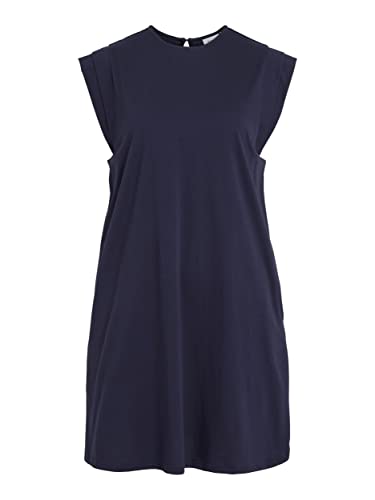 Vila Damen Kleid VISINATA S/L Slip IN Dress (as3, Alpha, m, Regular, Regular, Navy Blazer) von Vila