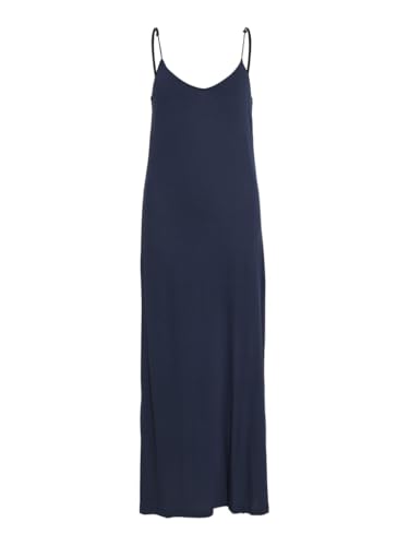 Vila Damen Maxikleid VILAURA V-Neck S/L MIDI Dress (DE/NL/SE/PL, Alphanumerisch, S, Regular, Regular, Navy Blazer) von Vila