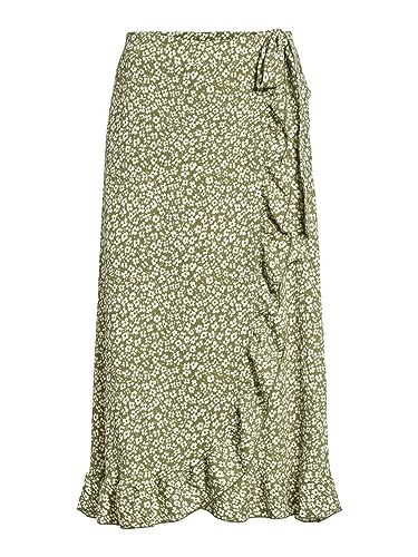 Vila Damen Rock VICAIA HW Maxi WRAP Skirt (as3, Alpha, s, Regular, Regular, calliste Green) von Vila