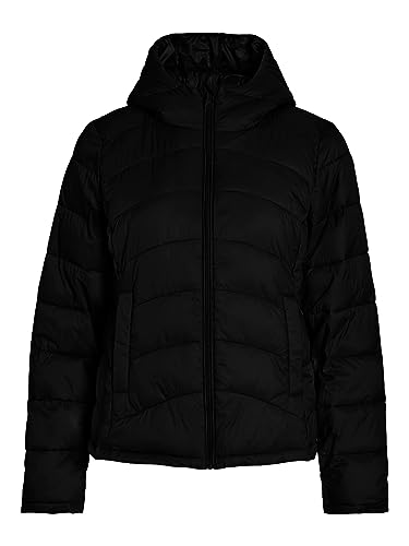 Vila Damen Steppjacke VISIBIRIA L/S SHORT NEW HOOD JACKET/PB (42, black) von Vila