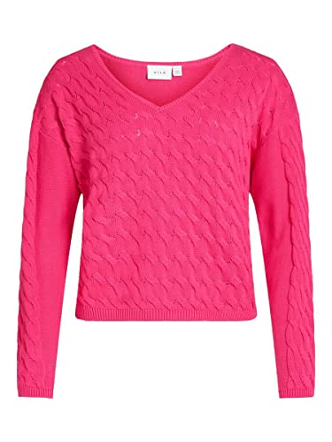 VICHAO V-Neck L/S Cable Knit TOP/SU-NOOS von Vila