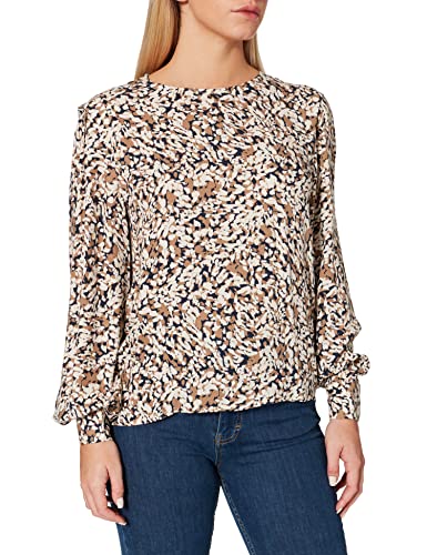 VILA Damen VIELODIE O-Neck L/S TOP/SU Langarmshirt, Tigers Eye/AOP:MESA AOP, 34 von Vila