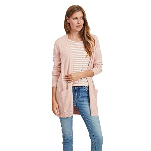 Vila Damen Viril Open L/S Knit Cardigan - Noos Strickjacke, Misty Rose, XXL EU von Vila