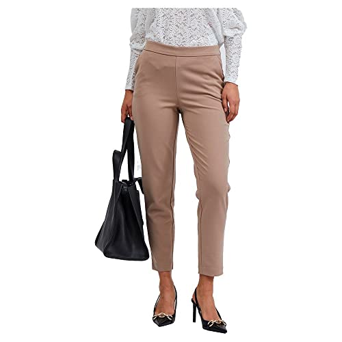 Vila Damen Vicarrie Ann Rw 7/8 Slim Pants - Noos Hose, Portabella, 42 EU von Vila