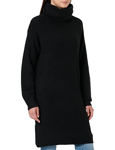 Vila Damen Vicilia Rollneck L/S Knit Tunic/Su-noos Pullover, Schwarz, L EU von Vila