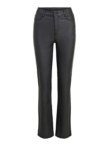Vila Damen Vicommit Coated Hw Straight Pant-noos Kunstlederhose, Schwarz, XS EU Vila Damen Vicommit Coated Hw Straight Pant-noos Kunstlederhose, Schwarz, XS EU von Vila