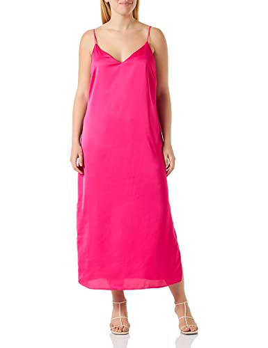 Vila Damen Viellette Singlet Satin Dress/Su - Noos Kleid, Pink Yarrow, 40 EU von Vila