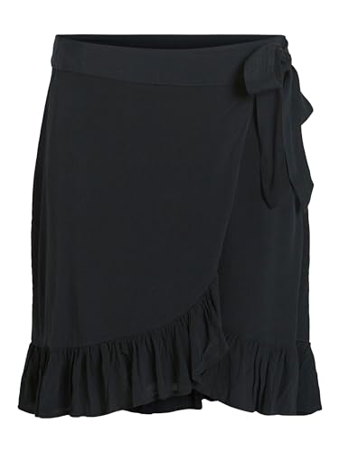 Vila Damen Vifini Hw Wrap Skirt/Su - Noos Rock, Schwarz, 38 EU von Vila