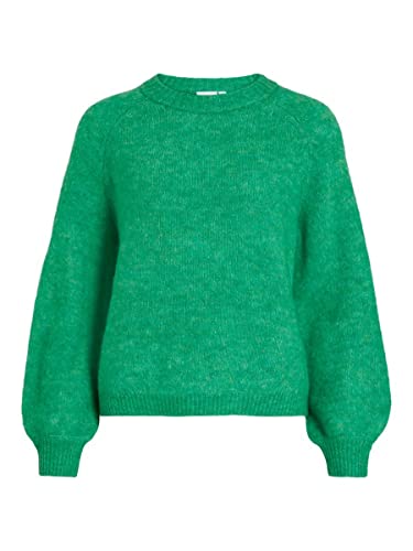 Vila Damen Vijamina O-Neck L/S Knit Top, Noos Strickpullover, Kelly Green, S EU von Vila