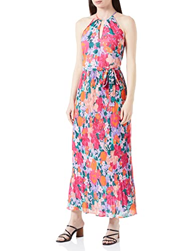 Vila Damen Vijuliette Plisse Ankle Dress/Bm/Dc Maxikleid, Pink Yarrow/Print:joh, 34 EU von Vila