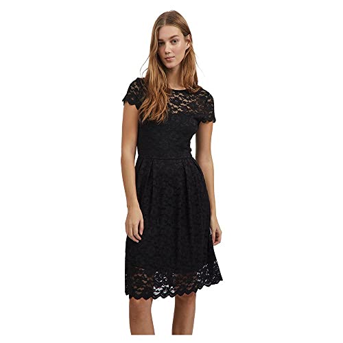 Vila Damen Vikalila Capsleeve Lace Dress - Noos Kleid, Schwarz, L EU von Vila