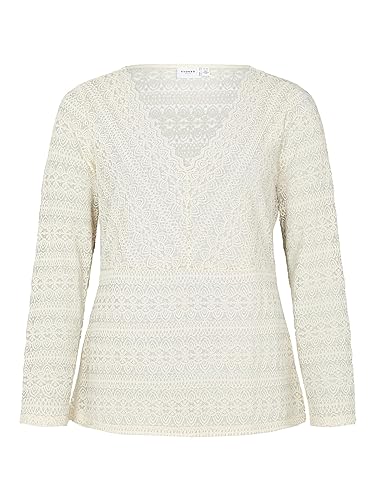 Vila Damen Vila Evoked By Vila Vichikka V-neck L/S Top/Cur - Noos Langarmshirt, Birch, 48 EU von Vila