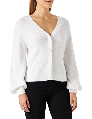 Vila Damen Vilajuli Ls Oversize Rev Knit Cardi-noos Strickjacke, White Alyssum, XS EU von Vila