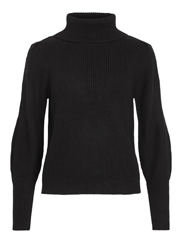 Vila Damen Vilou New Rollneck L/S Knit Top/Vol Pullover, Schwarz, L EU von Vila