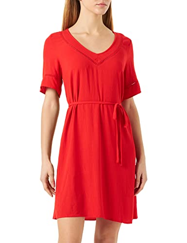 Vila Damen Vimesa Detail V-Neck S/S Dress/Su - Noos Kleid, Flame Scarlet, 34 EU von Vila