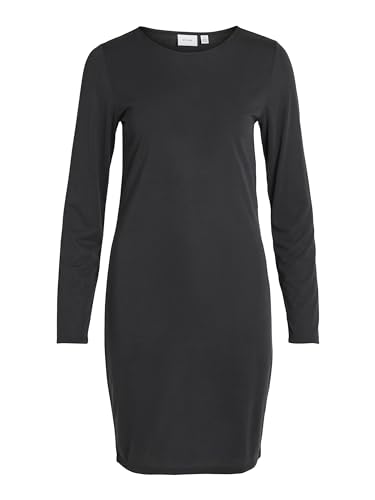 Vila Damen Vimodala O-Neck L/S Midi Dress/Su - Noos Dress, Schwarz, M EU von Vila