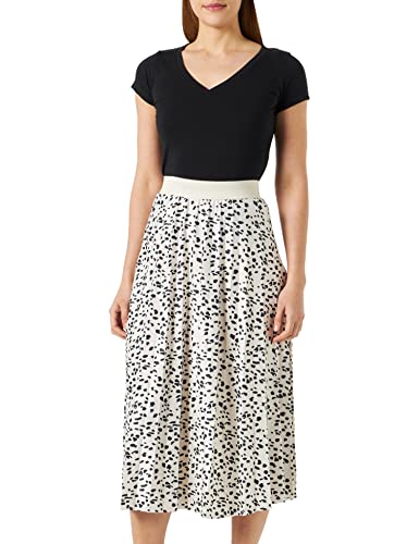 Vila Damen Vinitban Print Skirt/Su - Noos Midirock, Birch/AOP:dolma W Black, XL EU von Vila