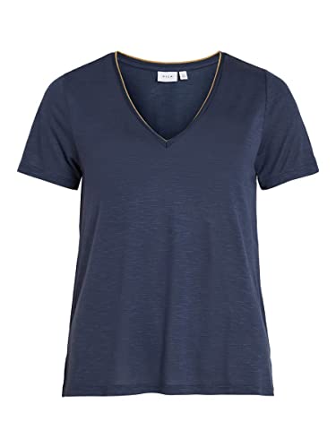 Vila Damen Vinoel Lurex S/S Top - Noos, Total Eclipse, XS von Vila