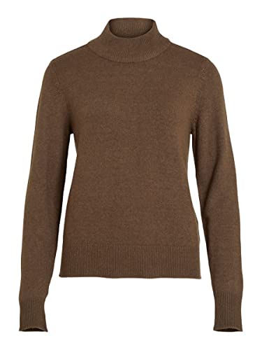 Vila Damen Viril Crewneck L/S Knit Top - Noos Pullover, Crocodile, S EU von Vila