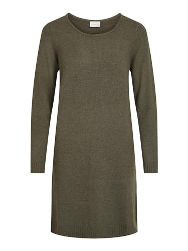 Vila Damen Viril L/S Knit Dress - Noos Kleid, Forest Night, XS EU von Vila