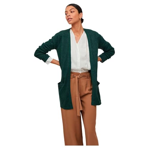 Vila Damen Viril Open L/S Knit Vest - Noos Strickjacke, Pineneedle, XXL EU von Vila