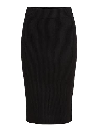 Vila Damen Viril Pencil Hw Knit Skirt - Noos Rock, SchwarzXL von Vila