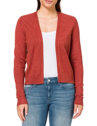 Vila Damen Viril Short L/S Knit Cardigan-noos Strickjacke, Burnt Henna ,L von Vila