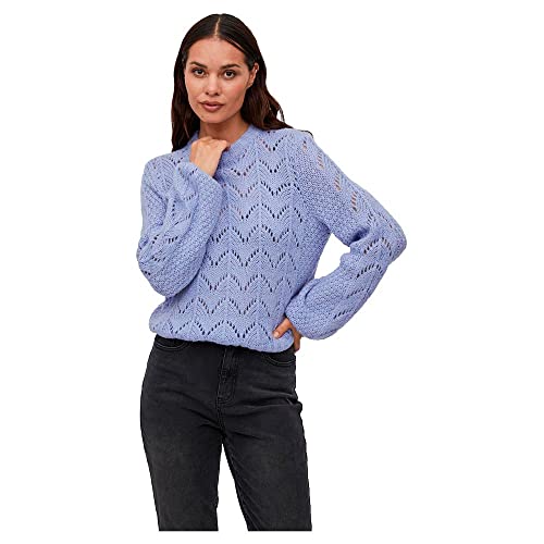 Vila Damen Visultan Knit O-Neck L/S Top - Noos Strickpullover, Pale Iris, S EU von Vila