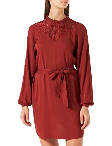 Vila Damen Visuvita L/S Lace Dress / Su - Noos Kleid, Fired Brick, 36 EU von Vila