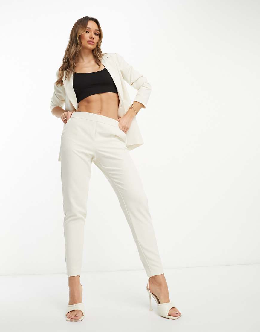 Vila - Elegante, schmal zulaufende Hose in Creme, Kombiteil-Weiß von Vila