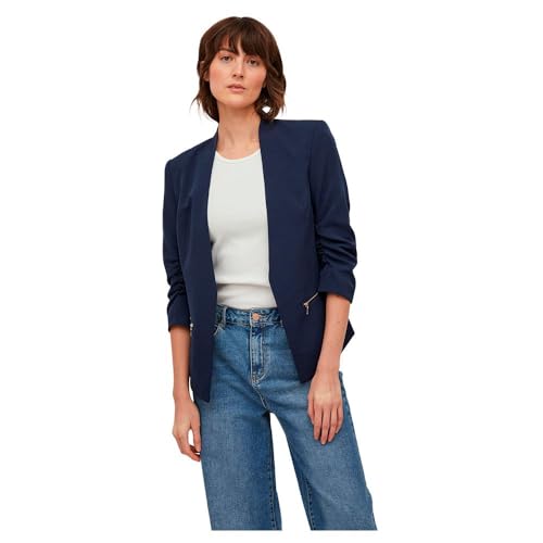 Vila Damen Vijoy Noos 3/4 Blazer, Navy Blazer, 34 EU von Vila