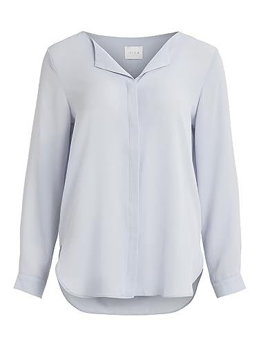 Vila Damen Vilucy L/S Shirt - Noos Bluse, Kentucky Blue, S EU von Vila